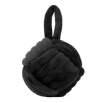 furn. Knot Velvet Door Stop in Black