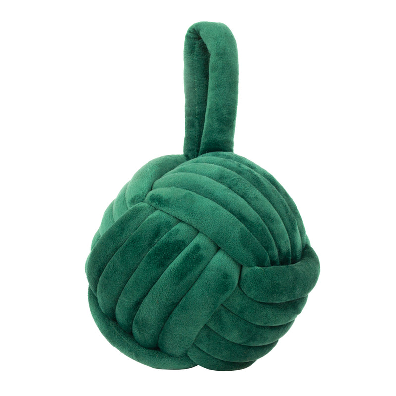 furn. Knot Velvet Door Stop in Emerald