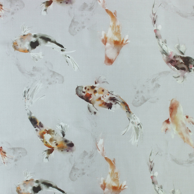 Koi Carp Printed Fabric Sample Swatch Amber