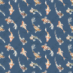 Voyage Maison Koi Carp Printed Fabric in Cobalt