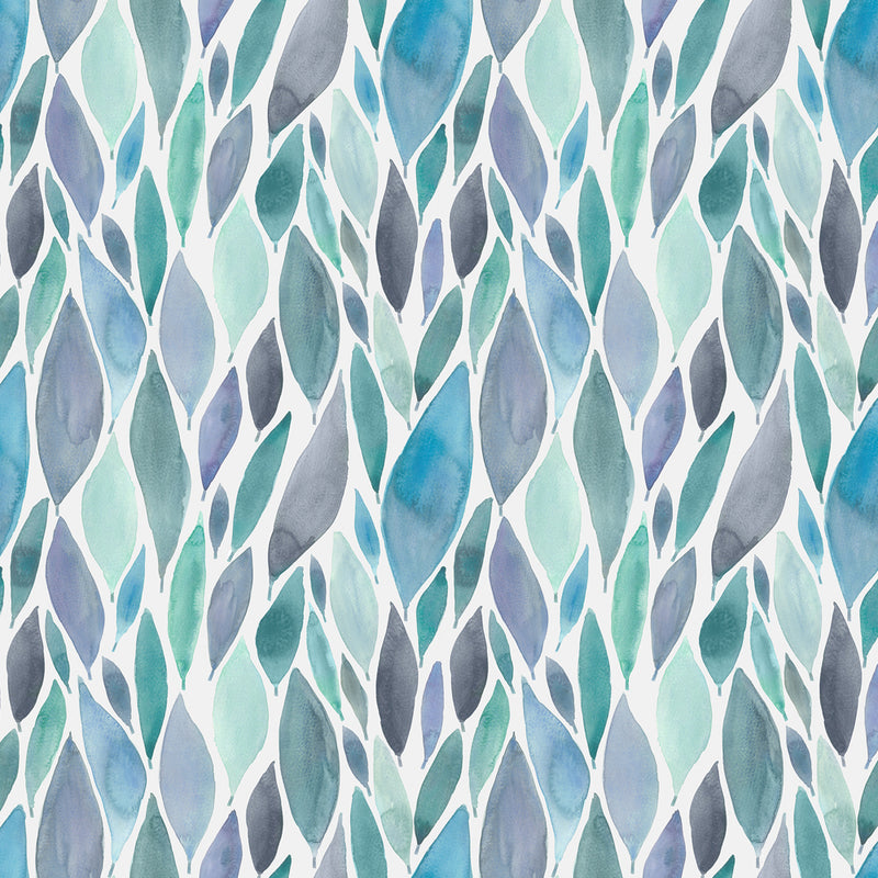 Voyage Maison Koyo Printed Cotton Fabric in Aqua