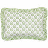 Global Green Cushions - Krissa Block Printed Velvet Cushion Cover Green furn.