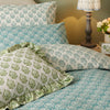 Global Green Cushions - Krissa Block Printed Velvet Cushion Cover Green furn.