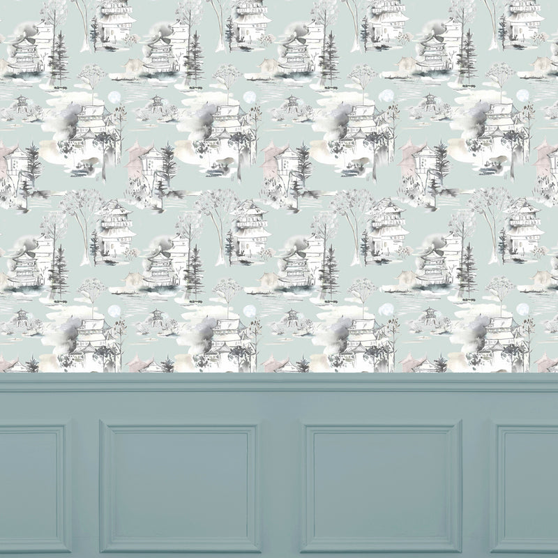 Voyage Maison Kyoto Gardens 1.4m Wide Width Wallpaper in Opal