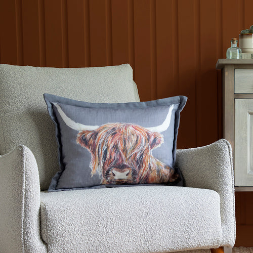 Animal Orange Cushions - Lachlan Printed Wool Filled Cushion Amber Voyage Maison