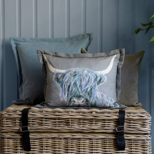 Animal Blue Cushions - Lachlan Printed Wool Filled Cushion Azure Voyage Maison