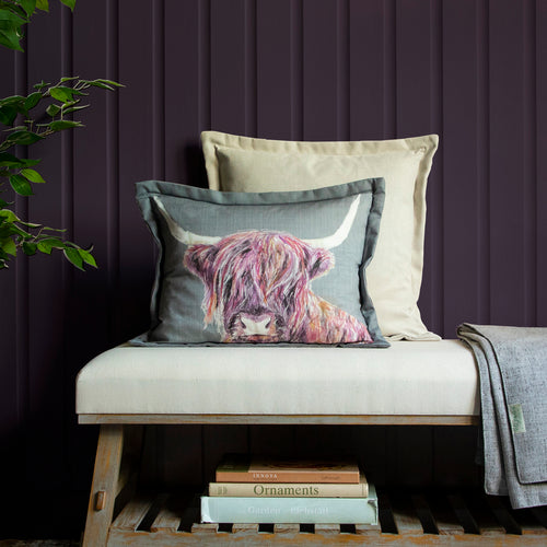 Animal Pink Cushions - Lachlan Printed Wool Filled Cushion Fuchsia Voyage Maison