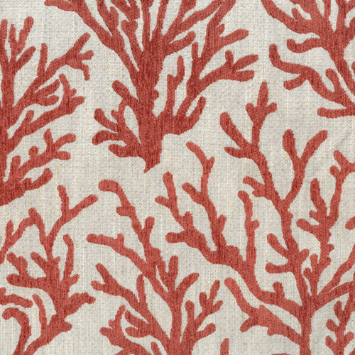 Fauna Red Fabric - Lagoon Jacquard Weave Fabric Red Voyage Maison