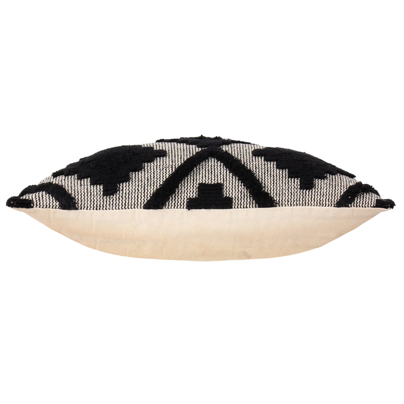 furn. Lamar Tufted Diamond Cushion Cover in Black