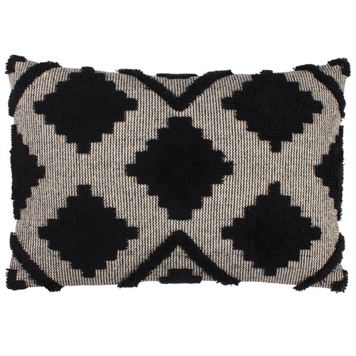Geometric Black Cushions - Lamar Tufted Diamond Cushion Cover Black Furn