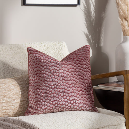 HÖEM Lanzo Cut Velvet Piped Cushion Cover in Plaster Pink