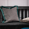 Voyage Maison Lapis Velvet Fringed Cushion Cover in Aqua