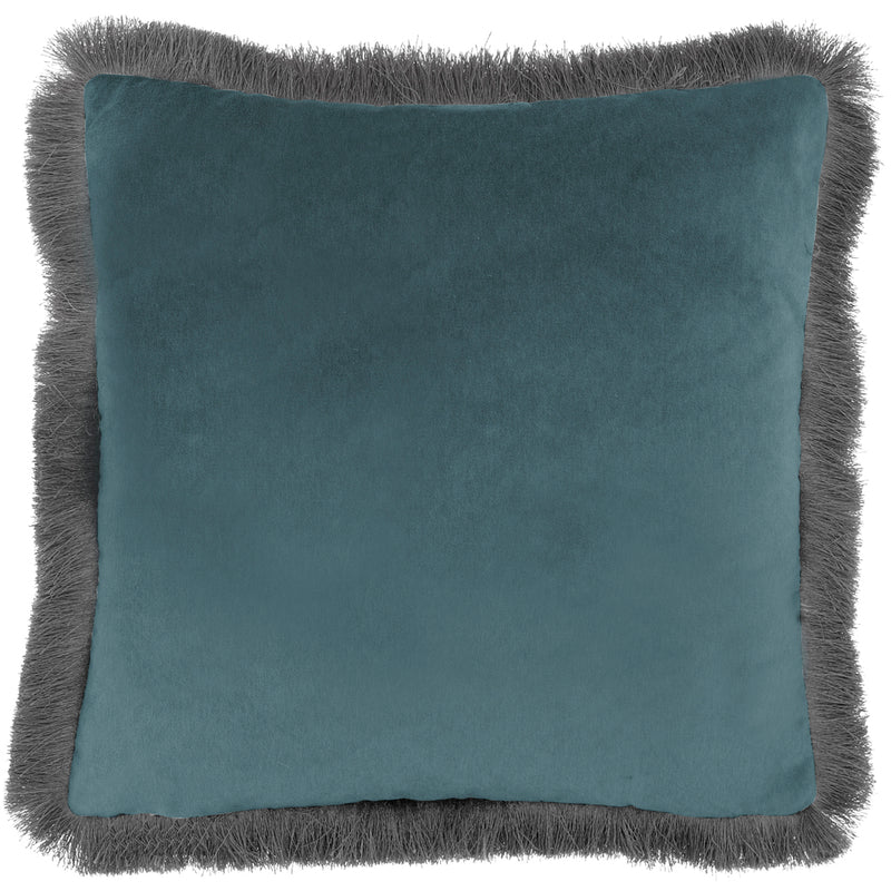 Voyage Maison Lapis Velvet Fringed Cushion Cover in Aqua