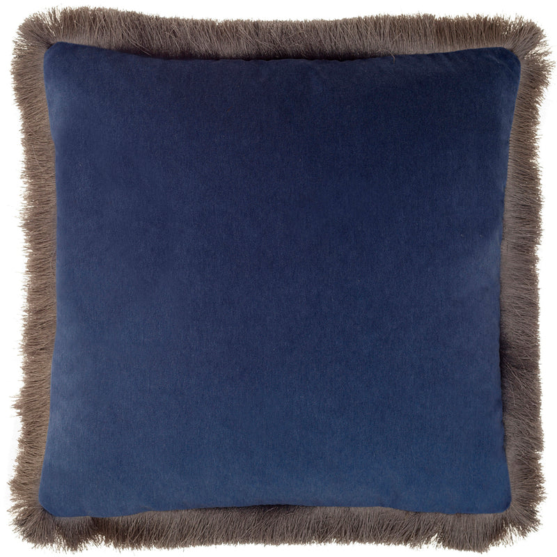 Voyage Maison Lapis Velvet Fringed Cushion Cover in Bluebell