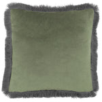 Voyage Maison Lapis Velvet Fringed Cushion Cover in Gooseberry