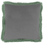 Voyage Maison Lapis Velvet Fringed Cushion Cover in Gooseberry