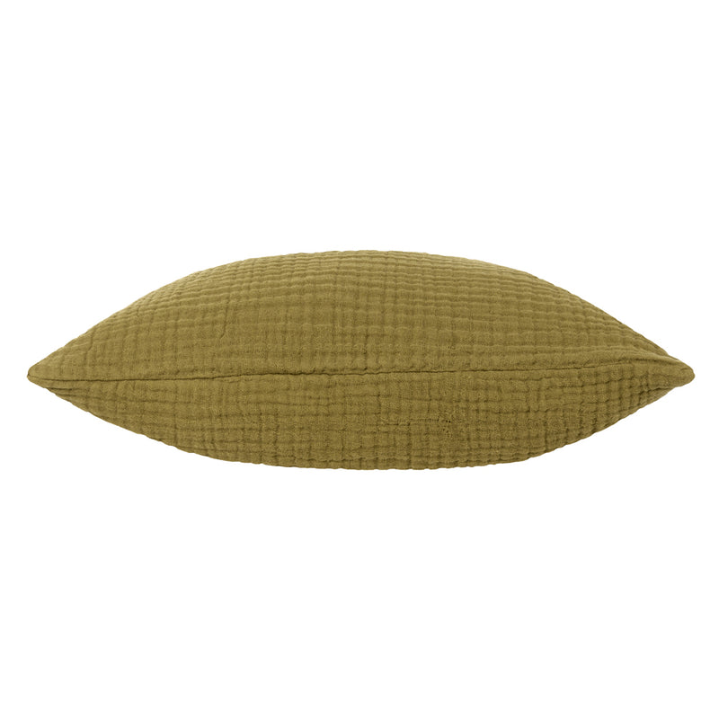 Yard Lark Muslin Crinkle Cotton Cushion Cover in Khaki