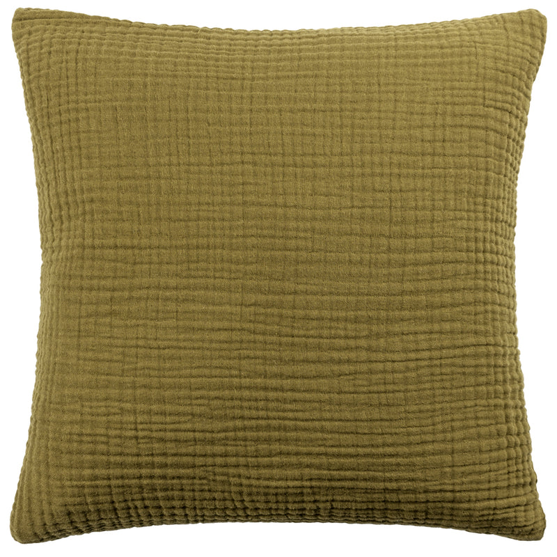 Yard Lark Muslin Crinkle Cotton Cushion Cover in Khaki