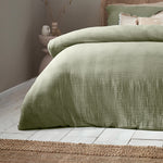 Yard Lark Cotton Muslin Duvet Cover Set in Eucalyptus