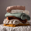 Plain Brown Throws - Lark Muslin Cotton Throw Cumin Yard