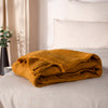 Plain Brown Throws - Lark Muslin Cotton Throw Cumin Yard