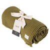 Plain Green Throws - Lark Muslin Cotton Throw Khaki Yard