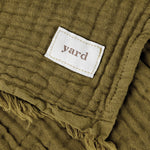 Plain Green Throws - Lark Muslin Cotton Throw Khaki Yard