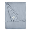Plain Blue Throws - Lark Muslin Cotton Throw Mineral Blue Yard