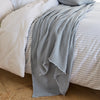 Plain Blue Throws - Lark Muslin Cotton Throw Mineral Blue Yard