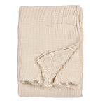 Plain Beige Throws - Lark Muslin Cotton Throw Natural Yard