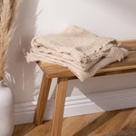 Plain Beige Throws - Lark Muslin Cotton Throw Natural Yard