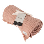 Plain Pink Throws - Lark Muslin Cotton Throw Pink Clay Yard