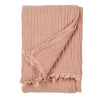 Plain Pink Throws - Lark Muslin Cotton Throw Pink Clay Yard