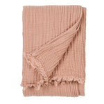 Plain Pink Throws - Lark Muslin Cotton Throw Pink Clay Yard