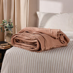 Plain Pink Throws - Lark Muslin Cotton Throw Pink Clay Yard