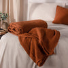 Plain Brown Throws - Lark Muslin Cotton Throw Pecan Yard