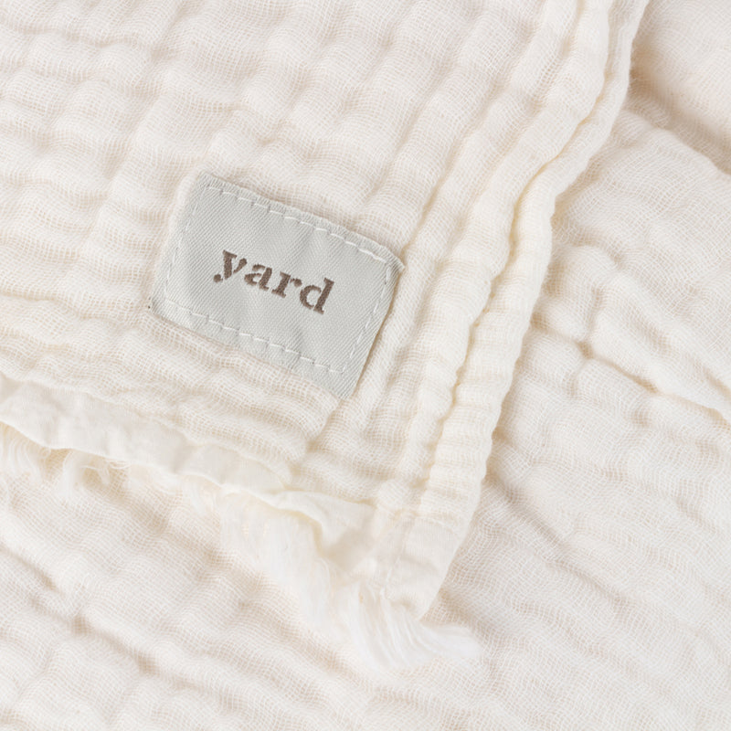 Plain White Throws - Lark Muslin Cotton Throw White Yard