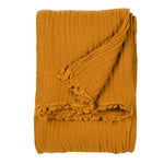 Plain Brown Throws - Lark Muslin Cotton Oversized Throw Cumin Yard