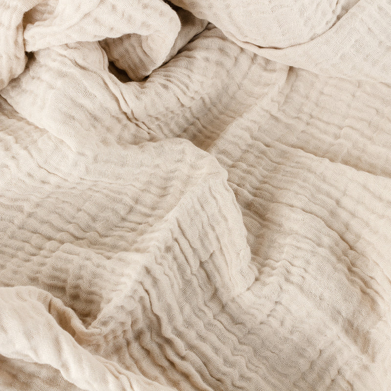 Plain Beige Throws - Lark Muslin Cotton Oversized Throw Natural Yard