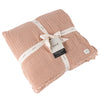 Plain Pink Throws - Lark Muslin Cotton Oversized Throw Pink Clay Yard