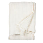 Plain White Throws - Lark Muslin Cotton Oversized Throw White Yard