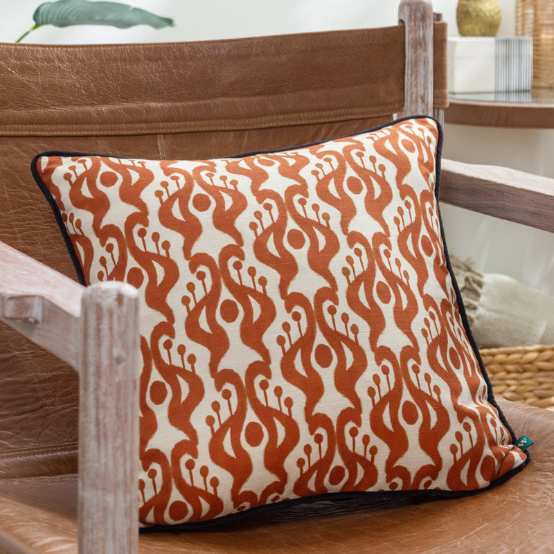 Geometric Brown Cushions - Laucala Ikat Bohemian Cushion Cover Sunset Wylder