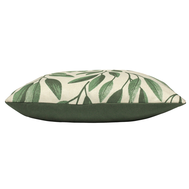 Paoletti Laurel Botanical Cushion Cover in Forest Green