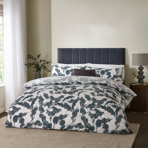 Woodland Blue Bedding  - Lauro Printed Reversible Duvet Cover Set Dusk Hoem