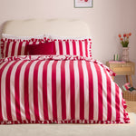 La Vie En Bows Reversible Duvet Cover Set Pink/Red