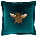 Animal Blue Cushions - Layla Embroidered Cushion Cover Teal Voyage Maison