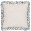 Floral Blue Cushions - Lulah Block Printed Ruffle Cushion Cover Linen/Blue furn.