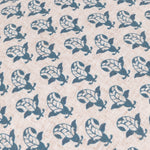 Floral Blue Cushions - Lulah Block Printed Ruffle Cushion Cover Linen/Blue furn.