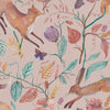 Animal Pink Fabric - Leaping Into The Fauna Printed Cotton Fabric (By The Metre) Blush Voyage Maison