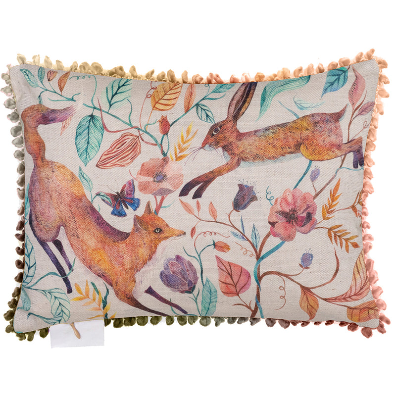 Voyage Maison Leaping Into The Fauna Small Printed Cushion Cover in Linen